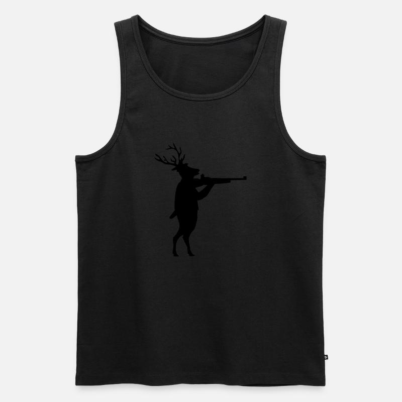hirsch - Männer Premium Bio Tank Top - Schwarz