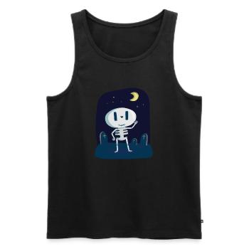 Skeleton - Männer Premium Bio Tank Top - Schwarz - Vorne - AI Model Male 178 light (178cm)