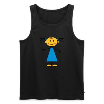 girl - Männer Premium Bio Tank Top - Schwarz - Vorne - Michal (187cm)
