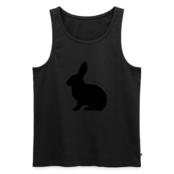 lièvre lapin - Débardeur bio Premium Homme - noir - Devant - Michal (187cm)