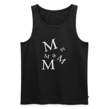 Lettre M Drôle - Débardeur bio Premium Homme - noir - Devant - Michal (187cm)