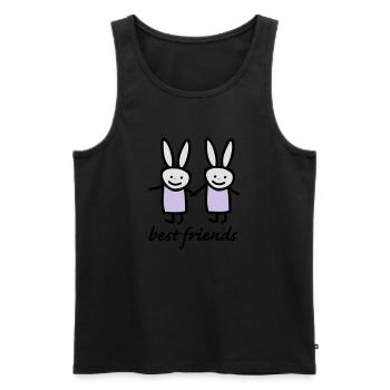 best friends - Men's Premium Organic Tank Top - black - Front - AI Model Male 178 light (178cm)