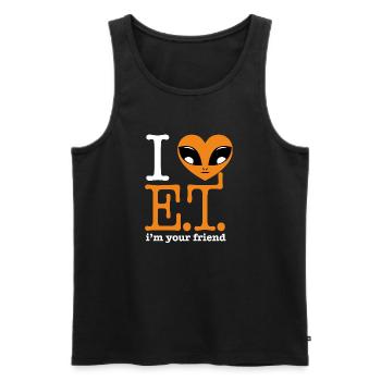 I HEART ET - Men's Premium Organic Tank Top - black - Front - Michal (187cm)