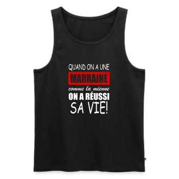 quand on a une marraine comme la mienne - Débardeur bio Premium Homme - noir - Devant - Michal (187cm)