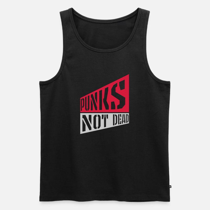 punks not dead Zitat - Männer Premium Bio Tank Top - Schwarz