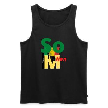 So malien=so malian - Débardeur bio Premium Homme - noir - Devant - AI Model Male 178 light (178cm)