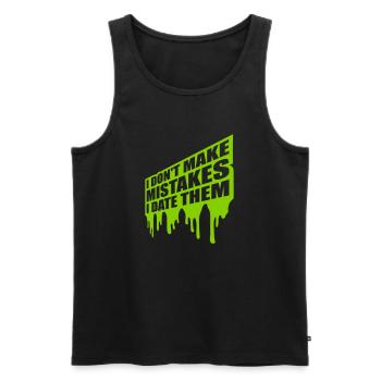 Date Mistakes Quote Logo - Men's Premium Organic Tank Top - black - Front - AI Model Male 178 light (178cm)