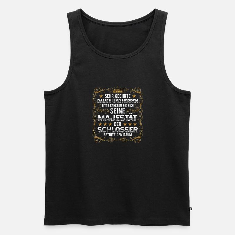 Schlosser - Männer Premium Bio Tank Top - Schwarz
