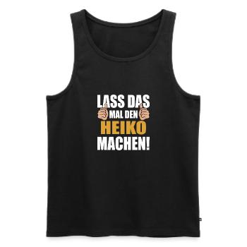 Lass das mal den Heiko machen - Männer Premium Bio Tank Top - Schwarz - Vorne - Michal (187cm)