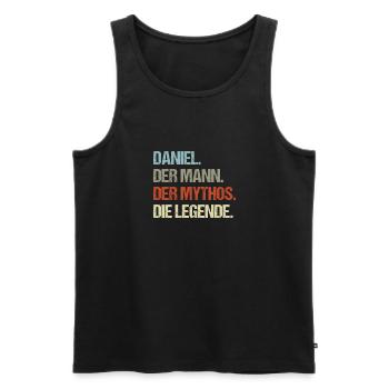 Daniel der Mann der Mythos die Legende - Männer Premium Bio Tank Top - Schwarz - Vorne - Michal (187cm)