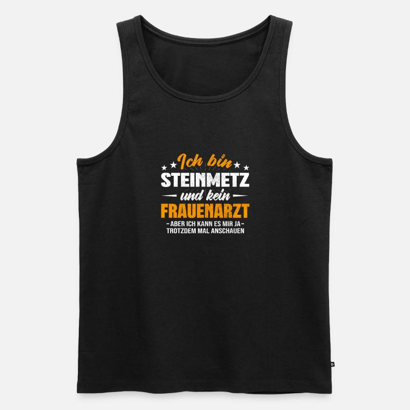 Steinmetz - Männer Premium Bio Tank Top - Schwarz
