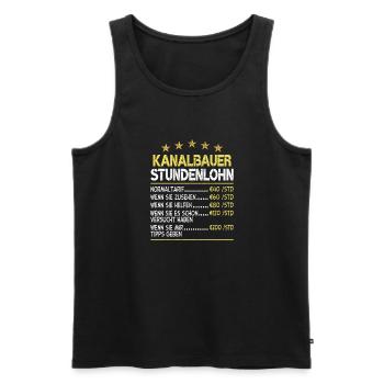Kanalbauer Stundensatz Stundenlohn - Männer Premium Bio Tank Top - Schwarz - Vorne - Michal (187cm)