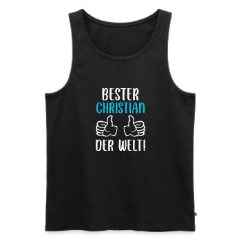 Christian Vorname Name Geburtstag - Männer Premium Bio Tank Top - Schwarz - Vorne - Michal (187cm)