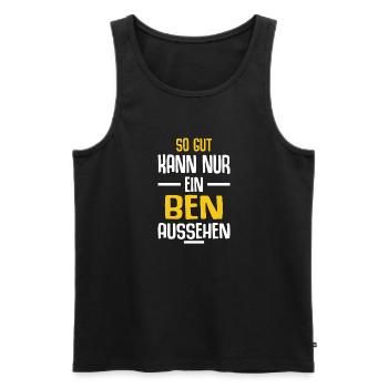 Ben Vorname Name Geburtstag - Männer Premium Bio Tank Top - Schwarz - Vorne - Michal (187cm)
