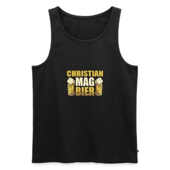 Christian mag Bier Name Geburtstag - Männer Premium Bio Tank Top - Schwarz - Vorne - Michal (187cm)