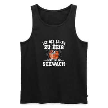 Sauna Schwitz Aufguss Saunakilt Bademantel - Männer Premium Bio Tank Top - Schwarz - Vorne - AI Model Male 178 light (178cm)