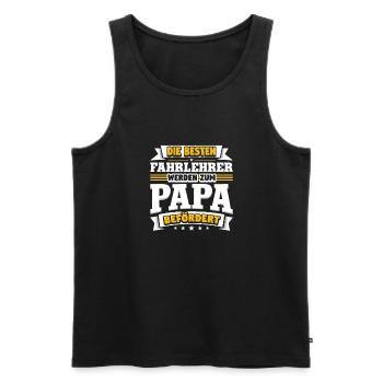 Fahrlehrer werden zum Papa befördert - Männer Premium Bio Tank Top - Schwarz - Vorne - Michal (187cm)