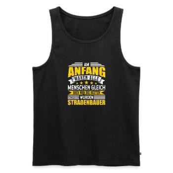 Straßenbauer Alle Menschen gleich - Männer Premium Bio Tank Top - Schwarz - Vorne - Michal (187cm)