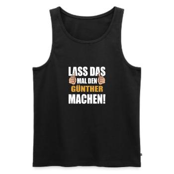 Lass das mal den Günther machen - Männer Premium Bio Tank Top - Schwarz - Vorne - AI Model Male 178 light (178cm)