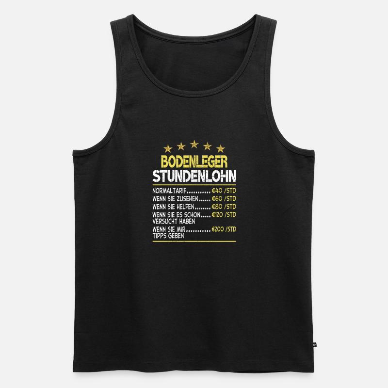 Bodenleger Stundenlohn - Männer Premium Bio Tank Top - Schwarz