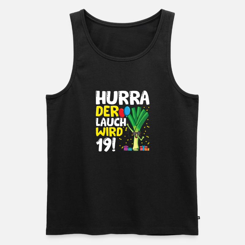 Hurra der Lauch wird 19 - Männer Premium Bio Tank Top - Schwarz