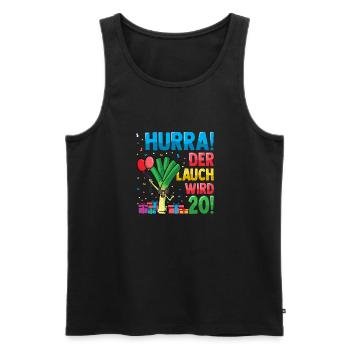 Hurra der Lauch wird 20 - Männer Premium Bio Tank Top - Schwarz - Vorne - AI Model Male 178 light (178cm)