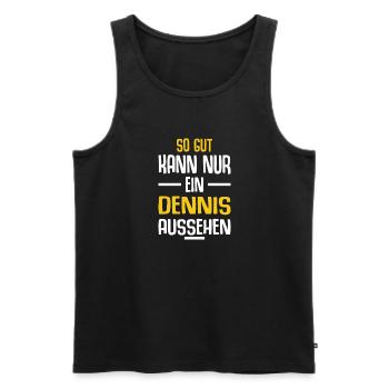 Dennis Vorname Name Geburtstag - Männer Premium Bio Tank Top - Schwarz - Vorne - AI Model Male 178 light (178cm)