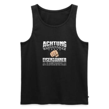 Eisenbahner - Männer Premium Bio Tank Top - Schwarz - Vorne - Michal (187cm)