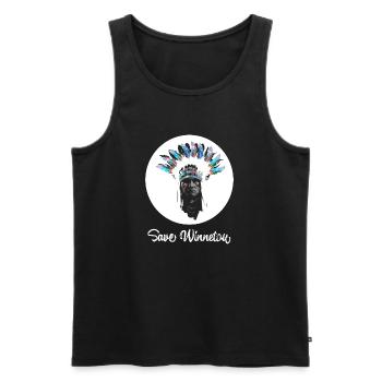 save winnetou,winnetou,indianer,graffiti,kreis, - Männer Premium Bio Tank Top - Schwarz - Vorne - Michal (187cm)