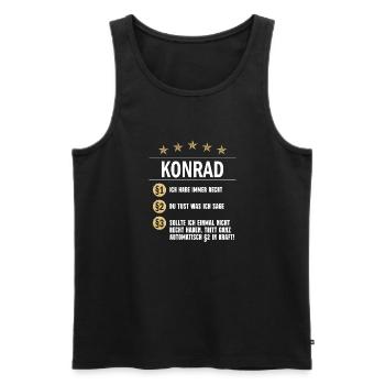 Konrad Habe immer Recht Namenstag - Männer Premium Bio Tank Top - Schwarz - Vorne - AI Model Male 178 light (178cm)