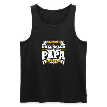 Drechsler - Männer Premium Bio Tank Top - Schwarz - Vorne - Michal (187cm)