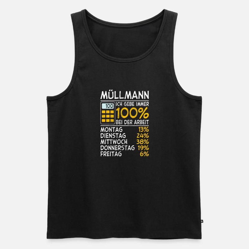 Müllmann Immer 100% - Männer Premium Bio Tank Top - Schwarz