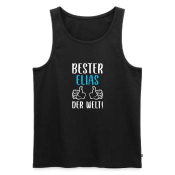 Elias Vorname Name Geburtstag - Männer Premium Bio Tank Top - Schwarz - Vorne - Michal (187cm)