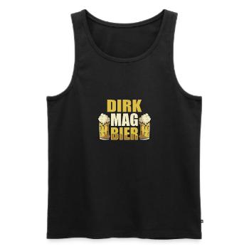Dirk mag Bier Name Geburtstag - Männer Premium Bio Tank Top - Schwarz - Vorne - AI Model Male 178 light (178cm)