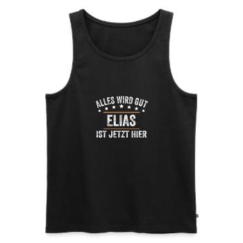 Elias Vorname Name Geburtstag - Männer Premium Bio Tank Top - Schwarz - Vorne - Michal (187cm)
