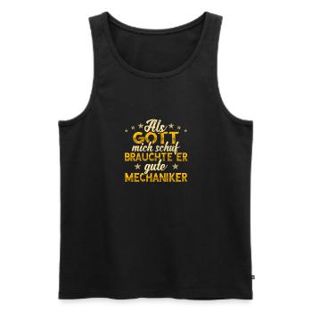 Mechaniker Gott mich schuf - Männer Premium Bio Tank Top - Schwarz - Vorne - Michal (187cm)