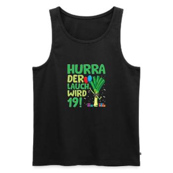Hurra der Lauch wird 19 - Männer Premium Bio Tank Top - Schwarz - Vorne - Michal (187cm)