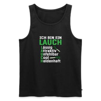 Lauch - Männer Premium Bio Tank Top - Schwarz - Vorne - Michal (187cm)