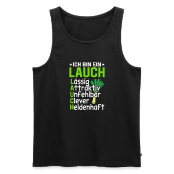 Lauch - Männer Premium Bio Tank Top - Schwarz - Vorne - Michal (187cm)