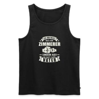Zimmerer Vater Papa Vatertag Tischler - Männer Premium Bio Tank Top - Schwarz - Vorne - Michal (187cm)