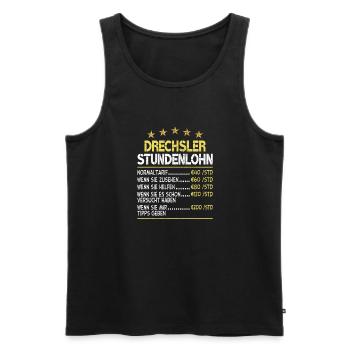 Drechsler Stundenlohn - Männer Premium Bio Tank Top - Schwarz - Vorne - AI Model Male 178 light (178cm)