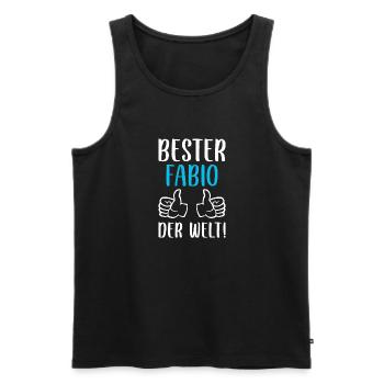 Fabio Vorname Name Geburtstag - Männer Premium Bio Tank Top - Schwarz - Vorne - AI Model Male 178 light (178cm)
