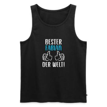 Fabian Vorname Name Geburtstag - Männer Premium Bio Tank Top - Schwarz - Vorne - Michal (187cm)