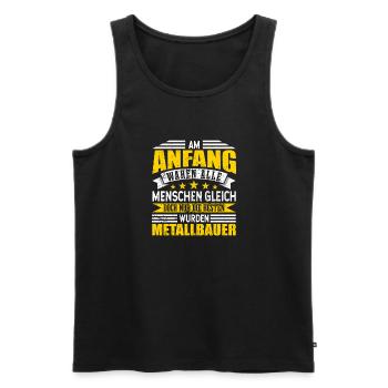 Metallbauer Alle Menschen gleich - Männer Premium Bio Tank Top - Schwarz - Vorne - Michal (187cm)