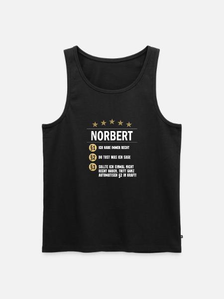 Norbert Habe immer Recht Namenstag - Männer Premium Bio Tank Top - Schwarz