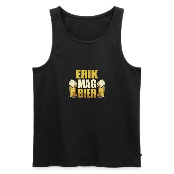 Erik mag Bier Name Geburtstag - Männer Premium Bio Tank Top - Schwarz - Vorne - AI Model Male 178 light (178cm)