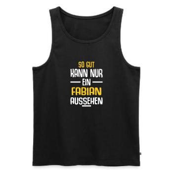 Fabian Vorname Name Geburtstag - Männer Premium Bio Tank Top - Schwarz - Vorne - Michal (187cm)