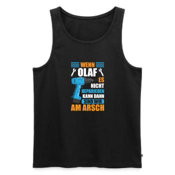Olaf Vorname Name Geburtstag Reparieren - Männer Premium Bio Tank Top - Schwarz - Vorne - Michal (187cm)