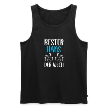 Hans Vorname Name Geburtstag - Männer Premium Bio Tank Top - Schwarz - Vorne - Michal (187cm)