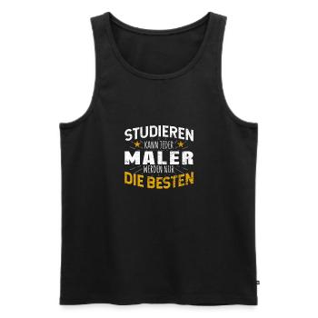 Maler Lackierer Studiere kann jeder - Männer Premium Bio Tank Top - Schwarz - Vorne - Michal (187cm)